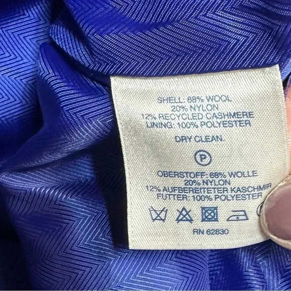Lands’ End 20W periwinkle wool + cashmere blend pea swing coat with pockets - Picture 7 of 9